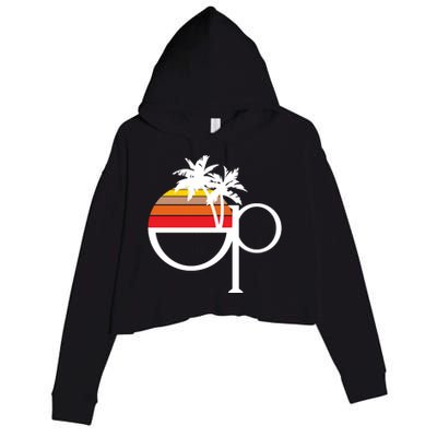 Ocean Pacific 80s Retro Sunset Crop Fleece Hoodie