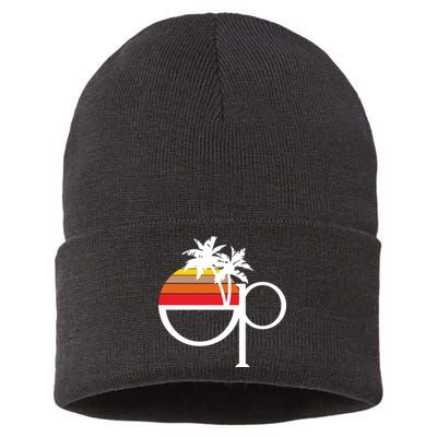 Ocean Pacific 80s Retro Sunset Sustainable Knit Beanie
