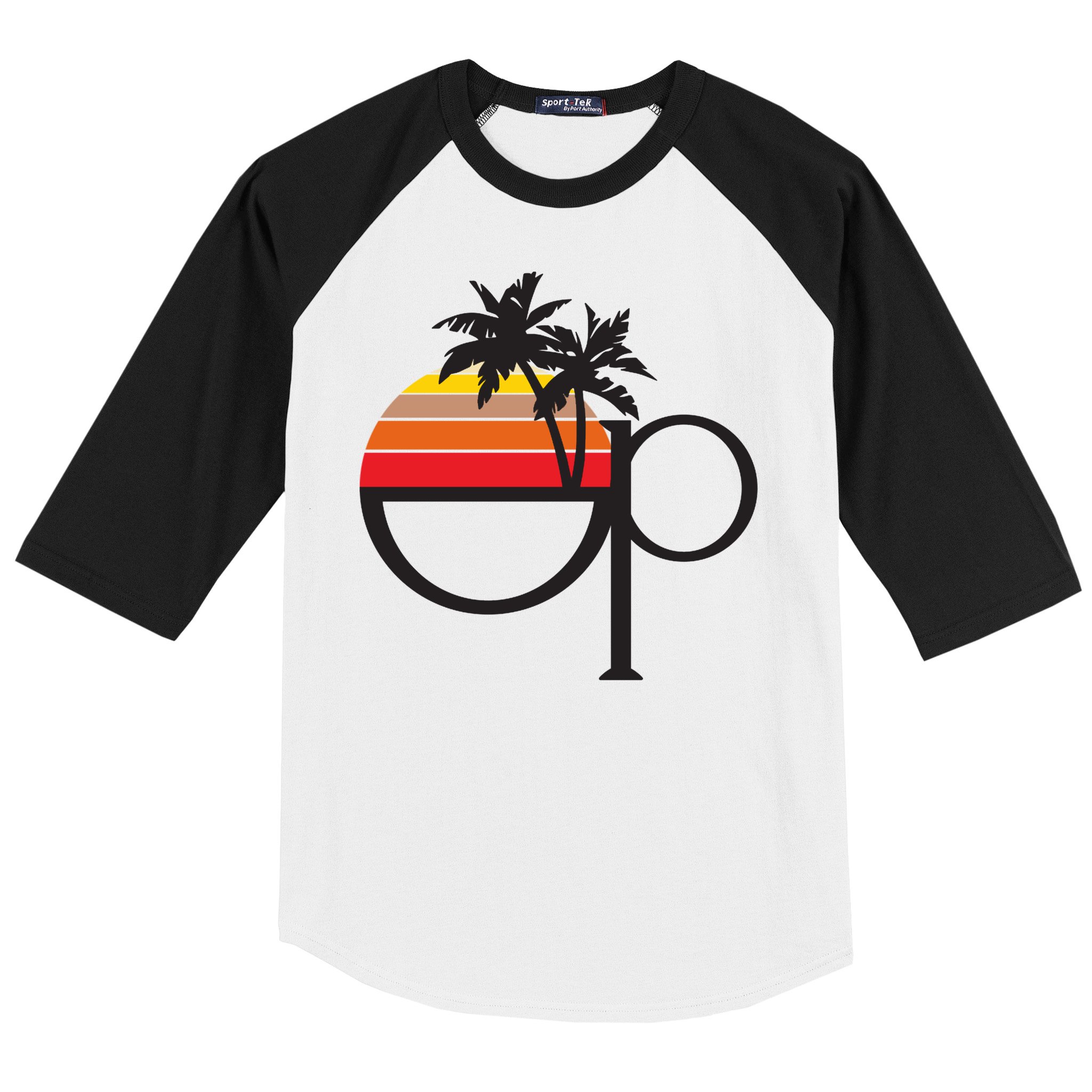 Ocean Pacific 80s Retro Sunset Baseball Sleeve Shirt
