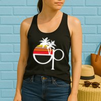 Ocean Pacific 80s Retro Sunset Womens Tank Top