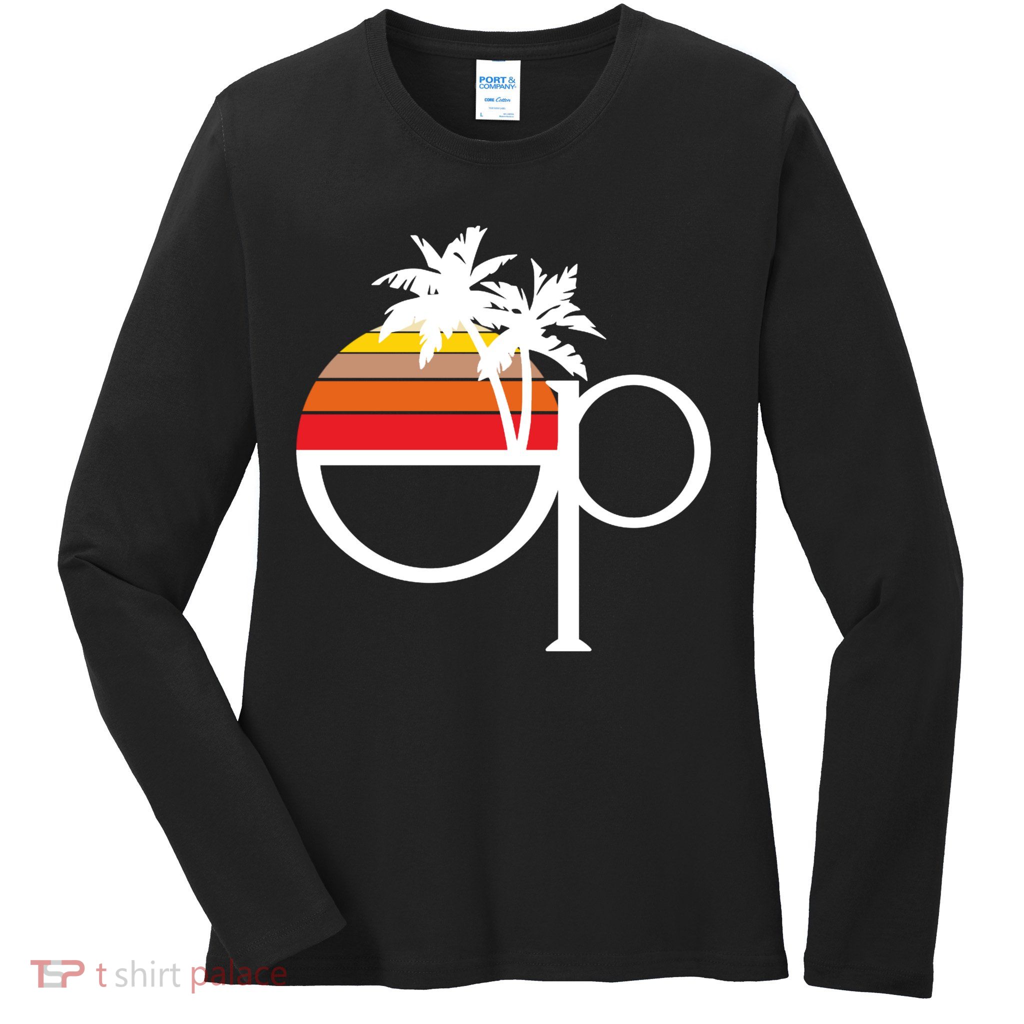 Ocean Pacific 80s Retro Sunset Ladies Long Sleeve Shirt