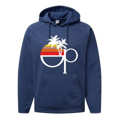 Ocean Pacific 80s Retro Sunset Performance Fleece Hoodie