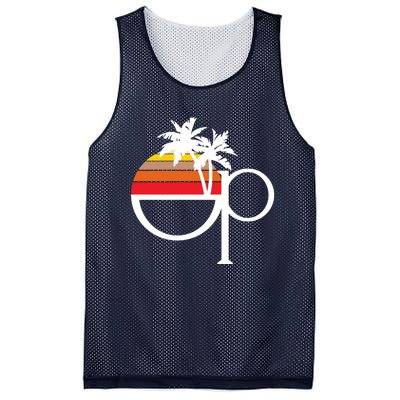 Ocean Pacific 80s Retro Sunset Mesh Reversible Basketball Jersey Tank