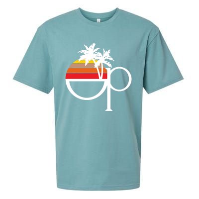 Ocean Pacific 80s Retro Sunset Sueded Cloud Jersey T-Shirt