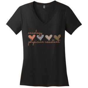 Oncology Physician Assistant Medical Hematology Nurse Teams Women's V-Neck T-Shirt