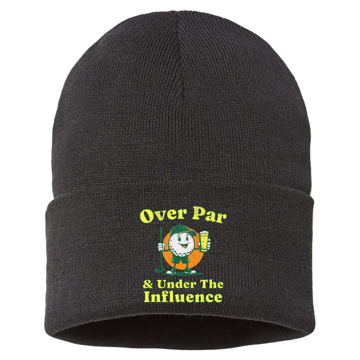 Over Par And Under The Influence Sustainable Knit Beanie