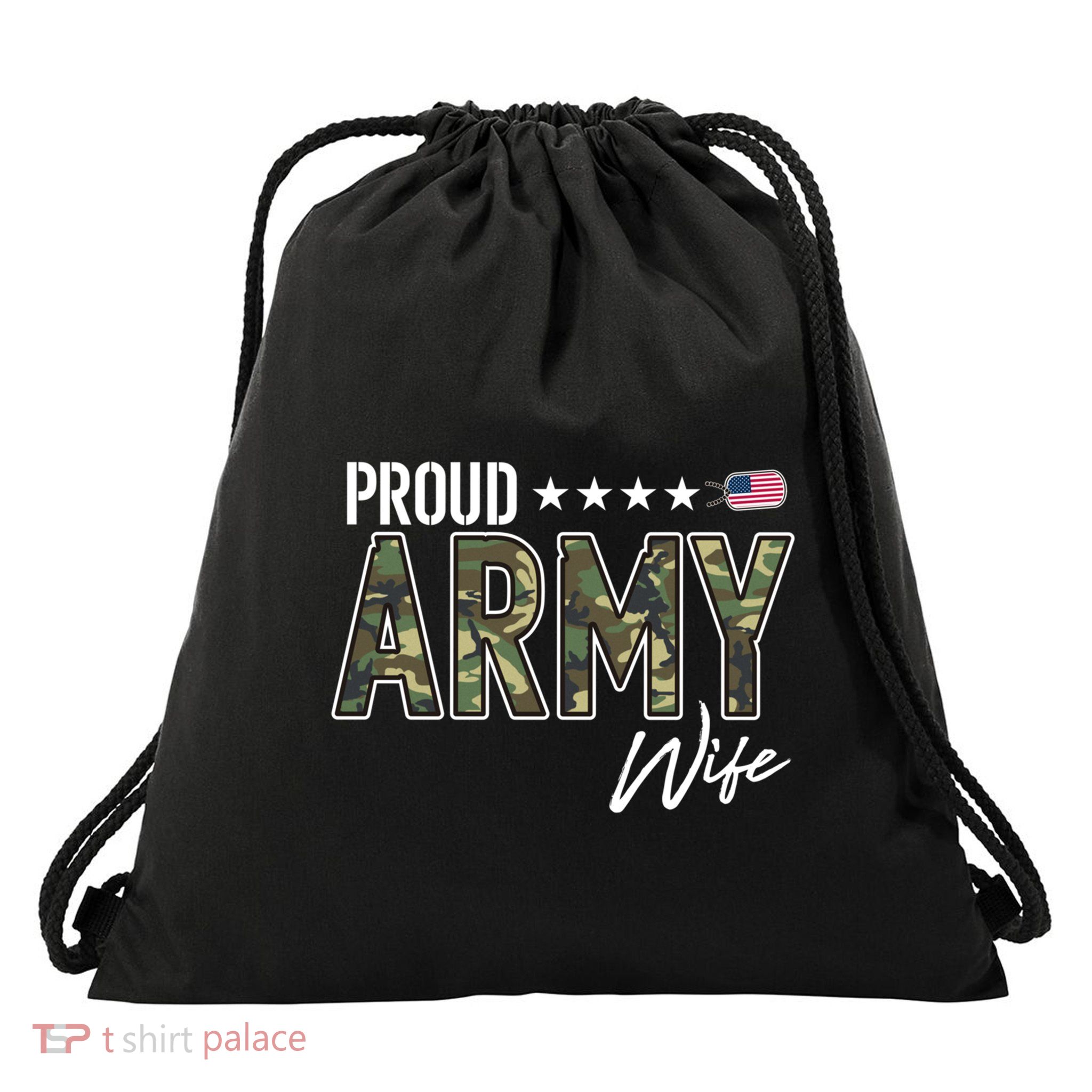 Ocp Proud Army Wife Gift Drawstring Bag
