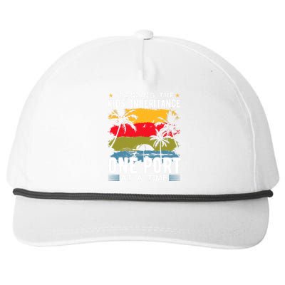 One Port At A Time Cruise Ship Cruise Cruise Snapback Five-Panel Rope Hat