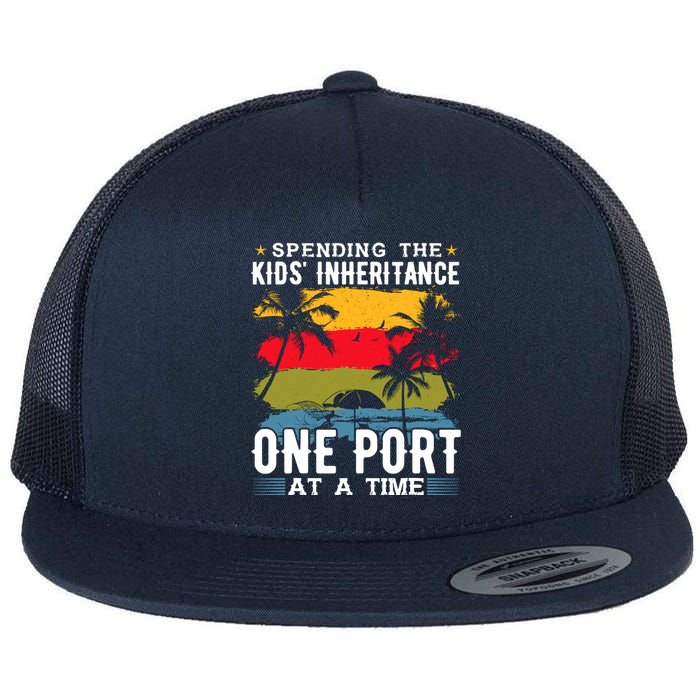 One Port At A Time Cruise Ship Cruise Cruise Flat Bill Trucker Hat