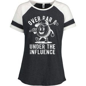 Over Par And Under The Influence Golfing Enza Ladies Jersey Colorblock Tee