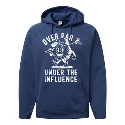 Over Par And Under The Influence Golfing Performance Fleece Hoodie