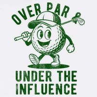 Over Par And Under The Influence Golfing Full-Length Apron With Pockets
