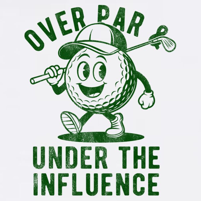 Over Par And Under The Influence Golfing Full-Length Apron With Pockets