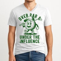 Over Par And Under The Influence Golfing V-Neck T-Shirt