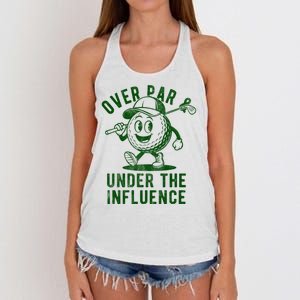 Over Par And Under The Influence Golfing Women's Knotted Racerback Tank