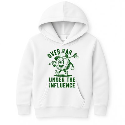 Over Par And Under The Influence Golfing Kids Hoodie