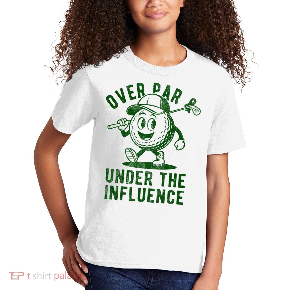 Over Par And Under The Influence Golfing Kids T-Shirt