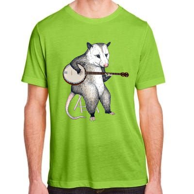 Opossum Playing Banjo Guitar Possum Live Weird Trash Kitty Adult ChromaSoft Performance T-Shirt