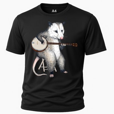 Opossum Playing Banjo Guitar Possum Live Weird Trash Kitty Performance Shirt