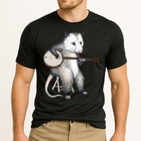 Opossum Playing Banjo Guitar Possum Live Weird Trash Kitty Performance Shirt