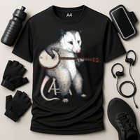 Opossum Playing Banjo Guitar Possum Live Weird Trash Kitty Performance Shirt