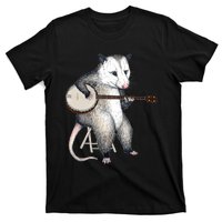 Opossum Playing Banjo Guitar Possum Live Weird Trash Kitty T-Shirt