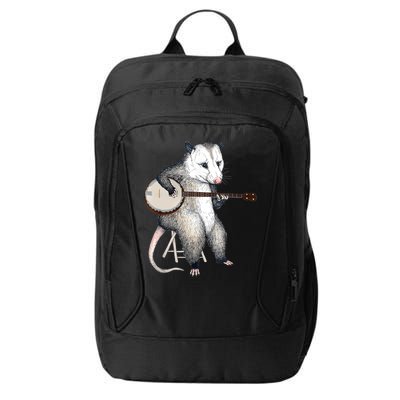 Opossum Playing Banjo Guitar Possum Live Weird Trash Kitty City Backpack