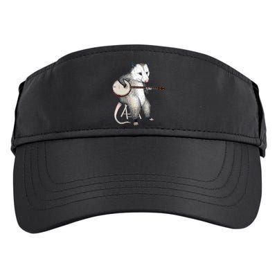 Opossum Playing Banjo Guitar Possum Live Weird Trash Kitty Adult Drive Performance Visor