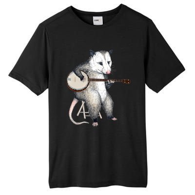 Opossum Playing Banjo Guitar Possum Live Weird Trash Kitty Tall Fusion ChromaSoft Performance T-Shirt