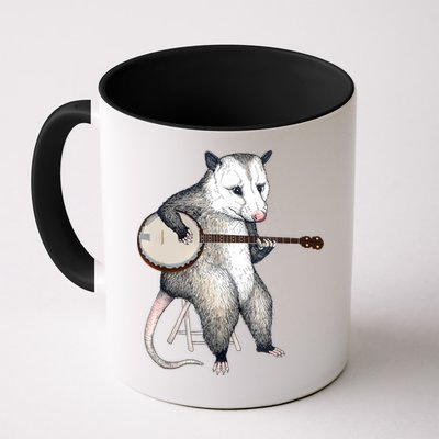 Opossum Playing Banjo Guitar Possum Live Weird Trash Kitty Mug