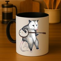 Opossum Playing Banjo Guitar Possum Live Weird Trash Kitty Mug
