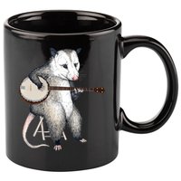 Opossum Playing Banjo Guitar Possum Live Weird Trash Kitty 11oz C Handle Ceramic Mug
