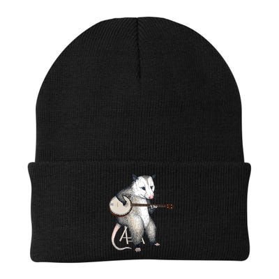 Opossum Playing Banjo Guitar Possum Live Weird Trash Kitty Beanie