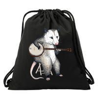 Opossum Playing Banjo Guitar Possum Live Weird Trash Kitty Drawstring Bag