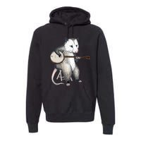 Opossum Playing Banjo Guitar Possum Live Weird Trash Kitty Premium Hoodie