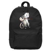 Opossum Playing Banjo Guitar Possum Live Weird Trash Kitty 16 in Basic Backpack