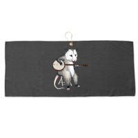 Opossum Playing Banjo Guitar Possum Live Weird Trash Kitty Large Microfiber Waffle Golf Towel