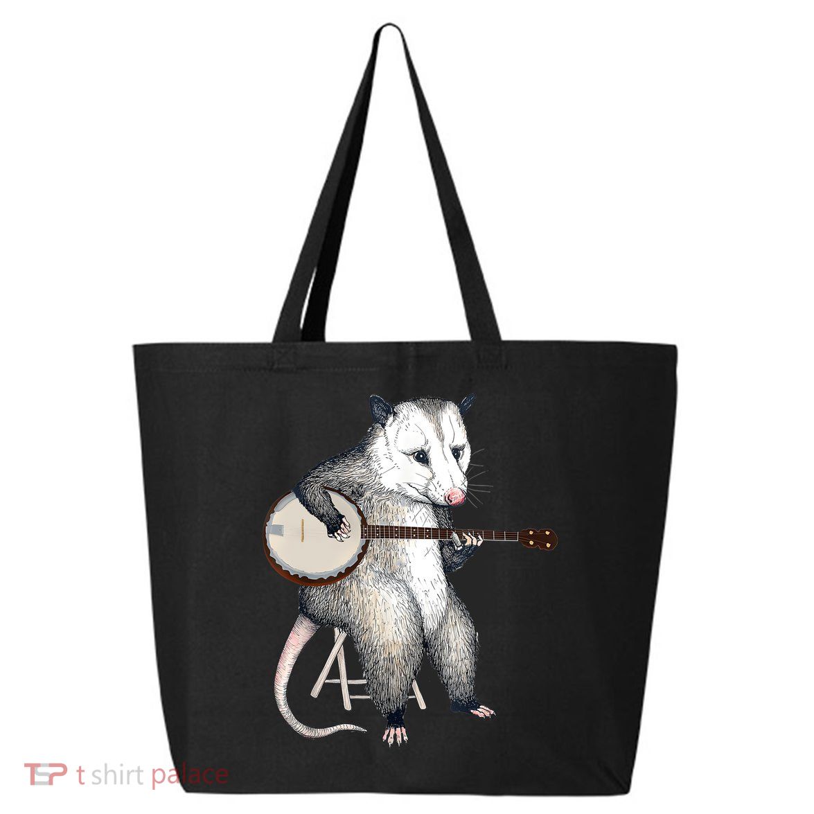 Opossum Playing Banjo Guitar Possum Live Weird Trash Kitty 25L Jumbo Tote
