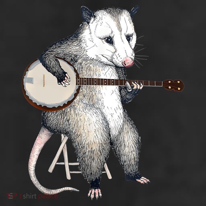 Opossum Playing Banjo Guitar Possum Live Weird Trash Kitty 25L Jumbo Tote