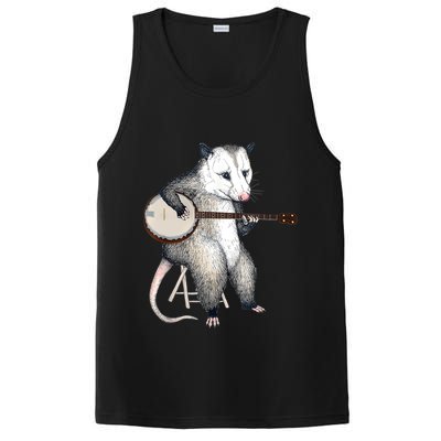 Opossum Playing Banjo Guitar Possum Live Weird Trash Kitty PosiCharge Competitor Tank