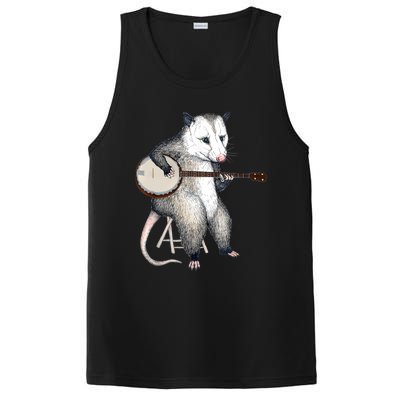 Opossum Playing Banjo Guitar Possum Live Weird Trash Kitty PosiCharge Competitor Tank