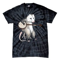 Opossum Playing Banjo Guitar Possum Live Weird Trash Kitty Tie-Dye T-Shirt