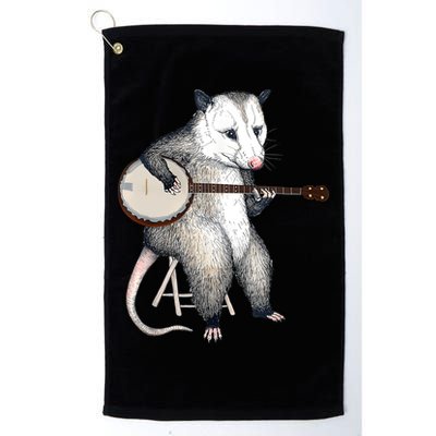 Opossum Playing Banjo Guitar Possum Live Weird Trash Kitty Golf Towel