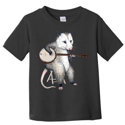 Opossum Playing Banjo Guitar Possum Live Weird Trash Kitty Toddler T-Shirt