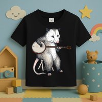Opossum Playing Banjo Guitar Possum Live Weird Trash Kitty Toddler T-Shirt
