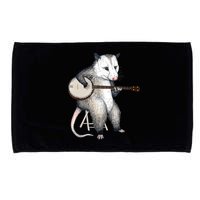 Opossum Playing Banjo Guitar Possum Live Weird Trash Kitty Microfiber Hand Towel