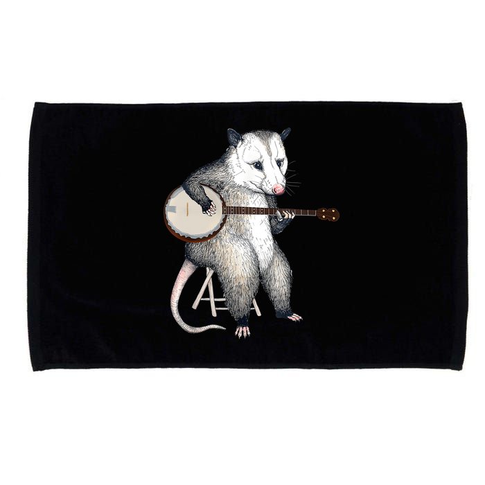 Opossum Playing Banjo Guitar Possum Live Weird Trash Kitty Microfiber Hand Towel