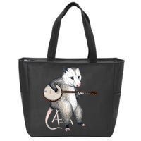 Opossum Playing Banjo Guitar Possum Live Weird Trash Kitty Zip Tote Bag