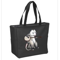 Opossum Playing Banjo Guitar Possum Live Weird Trash Kitty Zip Tote Bag