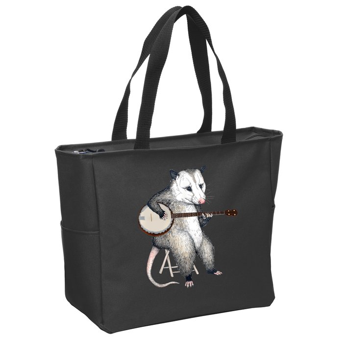 Opossum Playing Banjo Guitar Possum Live Weird Trash Kitty Zip Tote Bag